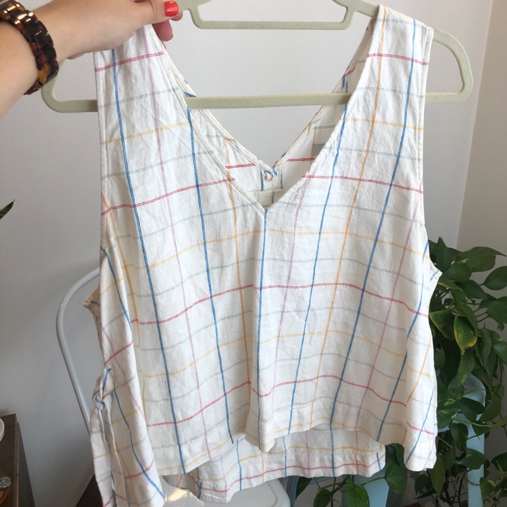 Madewell multicolor linen swing top 🤍 size L